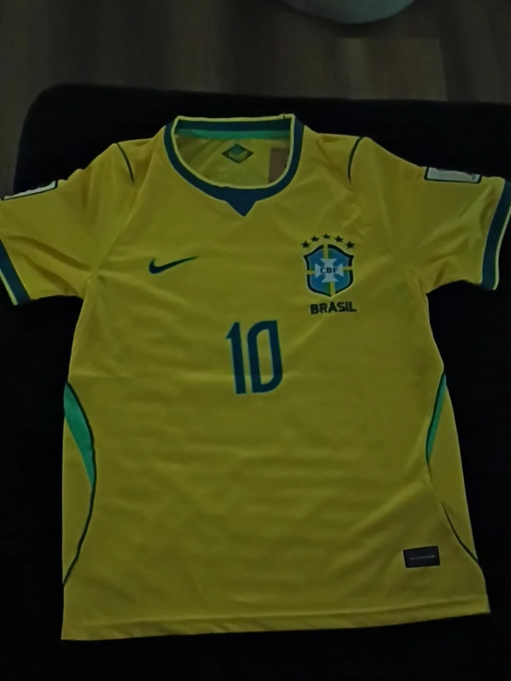 Nike Brazil Soccer Jersey in Yellow and Green with Blue Accents